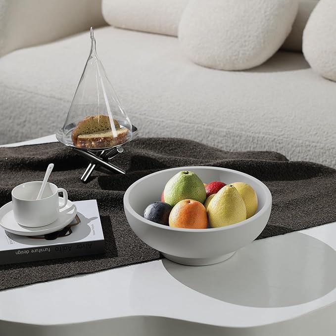 Concrete Fruit Bowl for Kitchen Counter - Modern Home Decor, Large Decorative Bowl for Fruits, Keys, and Candy, Durable and Stylish Design
