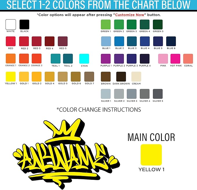 Custom Graffiti Name Wall Decal Personalized Graffiti Name Decal Graphics Large Vinyl Wall Decals for Home & Room Décor, Peel & Stick Wall Art for Kids & Teens Bedroom, Car, Vehicles