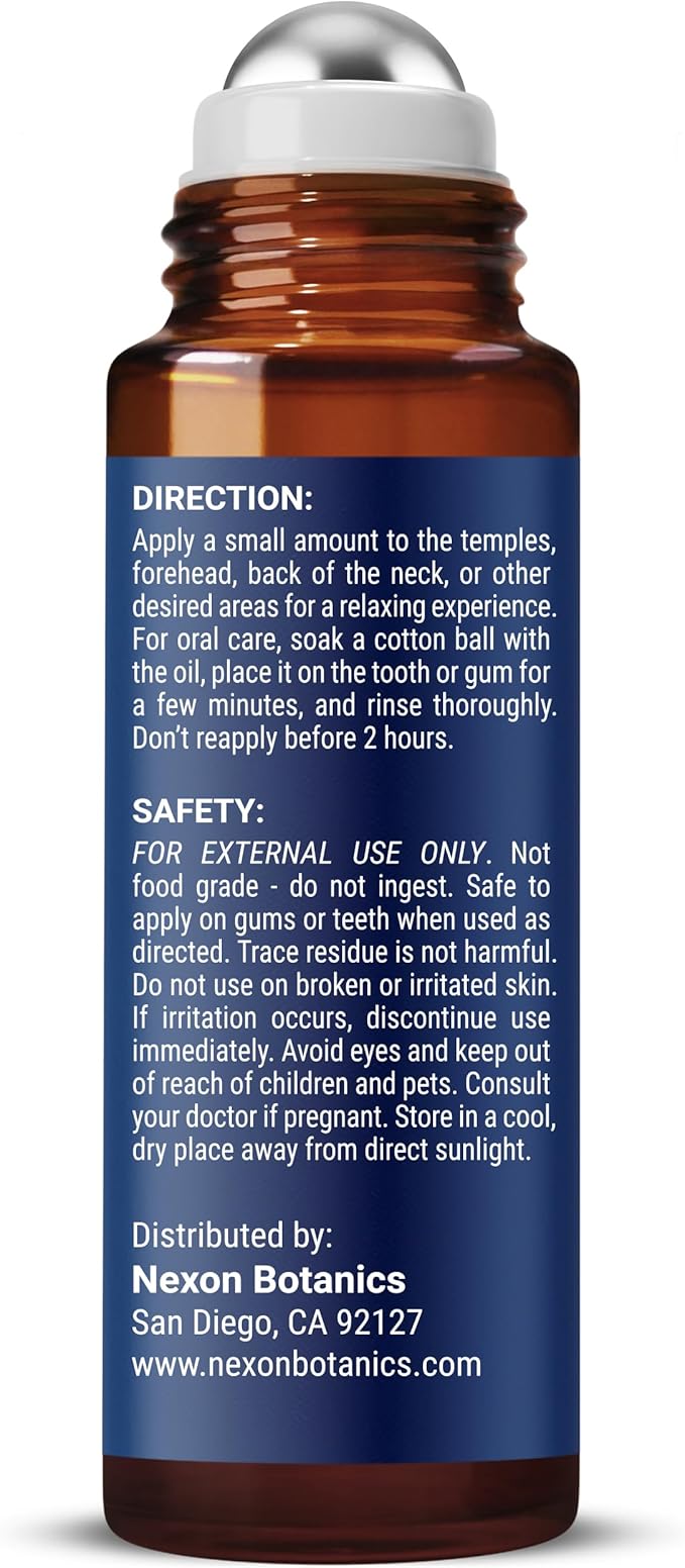 Clove Essential Oil Roll On 10 ml - Pre-Diluted Roller for Skin, Teeth & Aromatherapy - Ready to Use - Made from Pure Natural Oils - Nexon Botanics