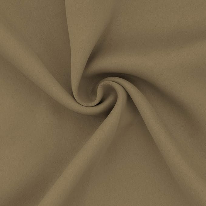 Easy-Going Blackout Curtains for Bedroom, Solid Thermal Insulated Grommet and Noise Reduction Window Drapes, Room Darkening Curtains for Living Room, 2 Panels (52x63 in,Tan)