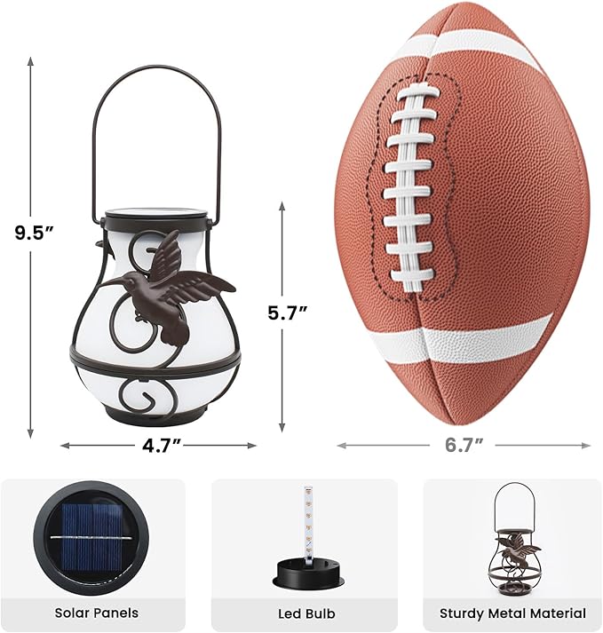 2 Pack Solar Lanterns for Outside Hanging,Solar Garden Lights Outdoor Waterproof with Flickering Flame,Led Lantern for Patio Yard Camping Halloween Decorations,Gardening Gifts for Mom