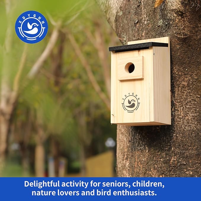 2 Pack Bird Houses for Outside,Bird House kit,Hummingbird House,Blue Bird House Outdoor Wren Swallow Finch