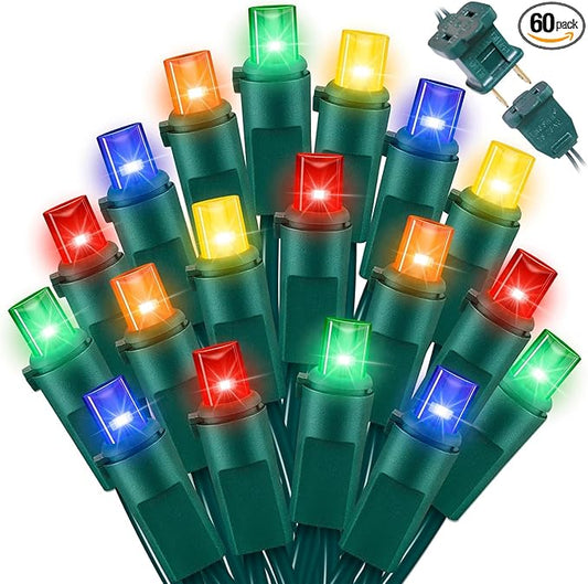 60 Count Multicolor- String Lights - LED Christmas Lights, Mini led Lights for Indoor Outdoor Home Holiday Party Wedding Independence Day Decoration