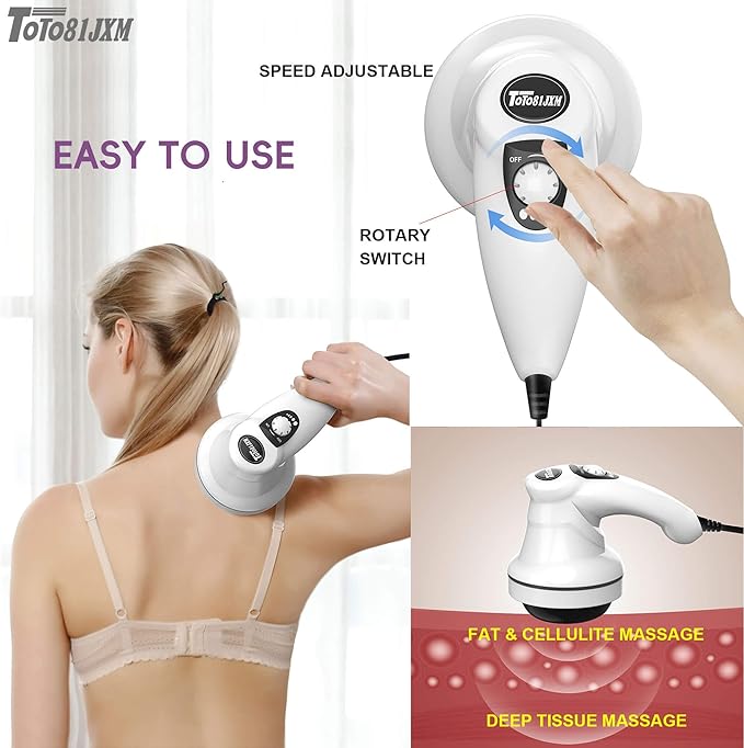 Cellulite Massager – Body Sculpting Machine with Lymphatic Drainage & Skin Tightening for Belly Butt Stomach Legs Arms Fat, Lipo Roller Massager After Surgery, Widearea & Adjustable Speed.