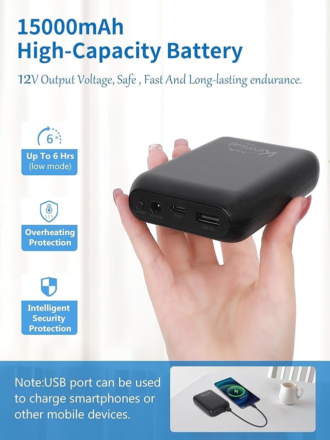 Dual Hip Heating Pad for Hip Support Brace,12V Heated Hip Wrap with 15000mAh Battery and Hot Cold Modes for Double HIPS,Back&Abdomen,Thighs,Shoulders,Portable Electric Heat Pad Belt for Women Men