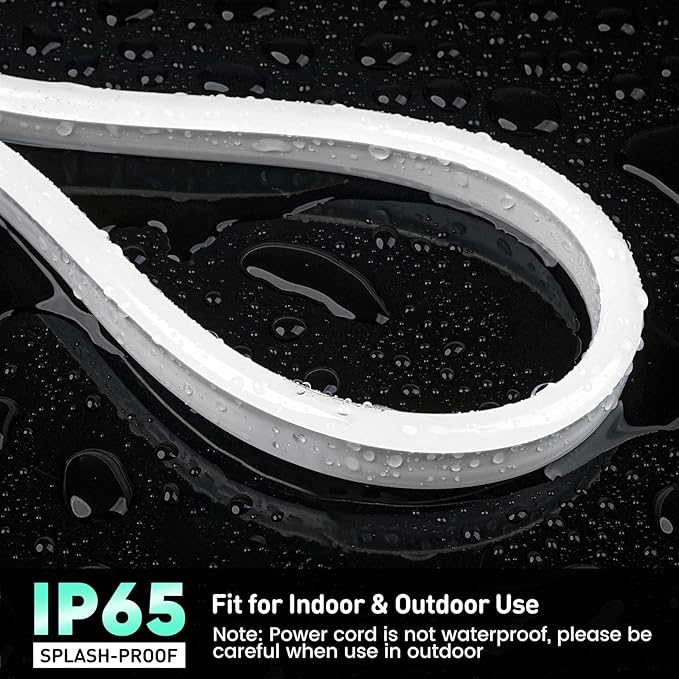 GZBtech RGB LED Neon Rope Lights 33FT/10M, AC 110-120V Waterproof Color Changing LED Rope with Remote Controller, Dimmable Multi Color Neon Rope Lighting for Indoor Outdoor Commercial Use