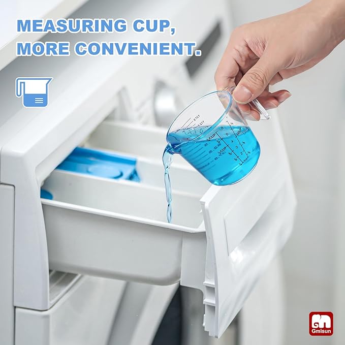 GMISUN Laundry Detergent Soap Dispenser, Liquid Laundry Detergent Dispenser, Container for Farmhouse Room Decor, Organizer for Liquid DetergentSoftenerBleach Storage Bottle(64 Oz Set of 4)