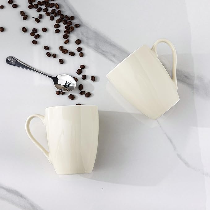 GBHOME 16oz Coffee Mugs Set of 6, Large Ceramic Coffee Mugs for Man, Woman, Dad, Mom, Modern Coffee Mugs Set with handle for Tea/Latte/Cappuccino/Milk/Cocoa. Dishwasher&Microwave Safe,Beige