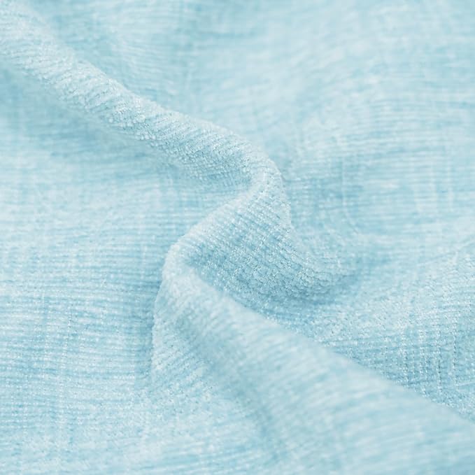 CaliTime Throw Pillow Covers Decorative 16 X 26 Inches Pack of 2 Cozy Chenille Cushion Cases for Couch Sofa Bed Living Room Home Light Blue Grey