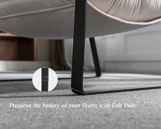 DUOMAY Mid-Century Accent Chair Armchair Set of 2, Comfy Linen Fabric Leisure Chair Lazy Chair with Metal Leg for Living Room Bedroom Office Apartment, White