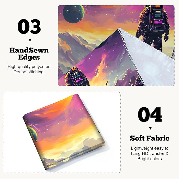 BVBOX Astronaut Space Blacklight Tapestry 79"x59", UV Reactive Astronaut Universe Galaxy Planet Glow in Dark Tapestries, Black Light Neon Upright Poster Wall Hanging Backdrop Decor for Bedroom Living Room