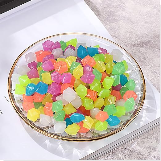 Glow in The Dark Rocks, 500PCS Fairy Garden Decorations Stones, Outdoor Decor for Mixd Color Luminous Pebble Stones for Plants/Backyard/Aquarium (1, Mixd, 500)