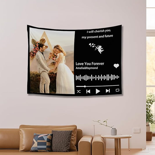 Custom Tapestry For Wall Bedroom Custom Backdrop Personalized Image Text Photo Customized Funny Tapestry Banners And Signs Song Horizontal Tapestrys