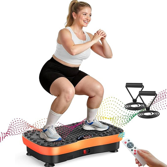 AXV Vibration Plate Exercise Machine Whole Body Workout Portable Mini Vibrate Fitness Platform Lymphatic Drainage Machine for Weight Loss Shaping Toning Wellness Home Gyms Workout (Mini)