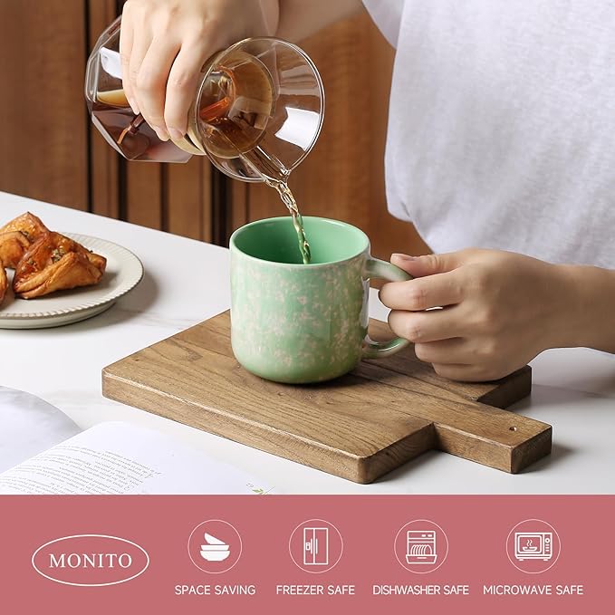 12 OZ Coffee Mugs Set of 6, Modern Coffee Mugs Set with handle for Tea/Latte/Cappuccino/Milk/Cocoa.