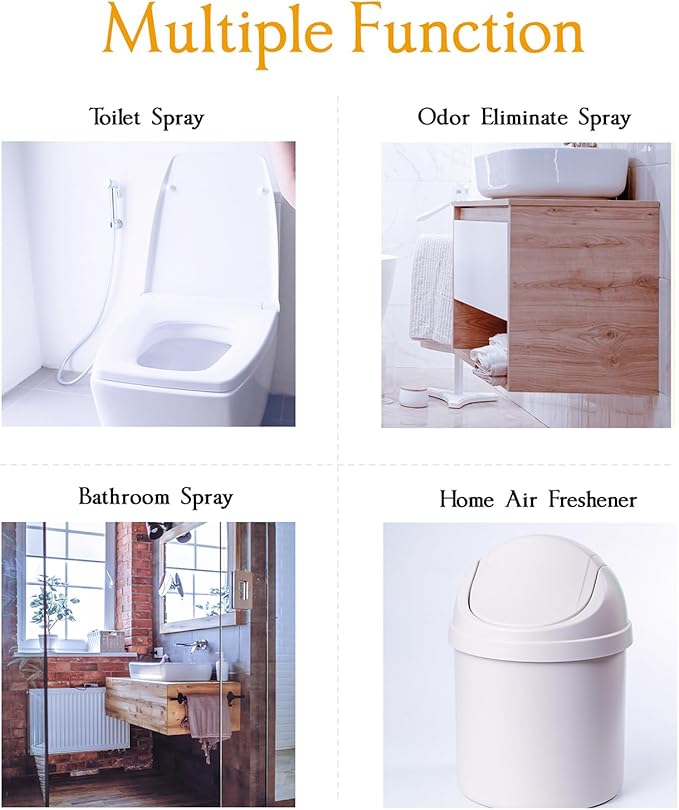 Clean-n-Fresh Toilet Spray 6.8 Fl.Oz, Vanilla Scent, Natural Plant Essential Oil Air Freshener & Odor Eliminator