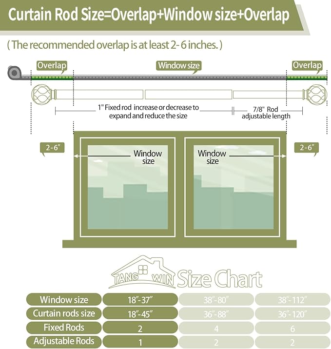 Black Adjustable Curtain Rods for Windows:18-45" Farmhouse Heavy Duty Curtain Rod for Bedroom Living Room,Boho Decorative Rustic Drapery Rods with Vintage Coastal Texture Finial,Matte Black