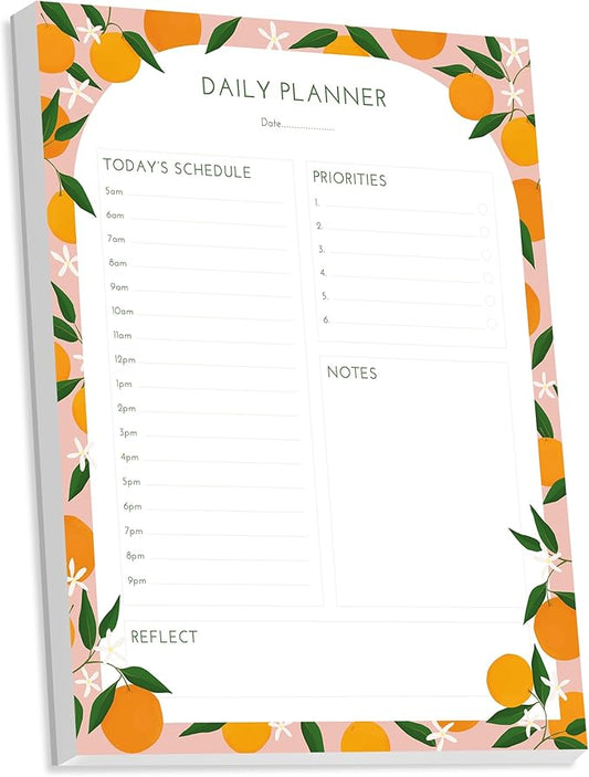 Bliss Collections Daily Planning Pad, To Do List Notebook - Undated Tear-Off Sheets Notepad - Work Calendar, Organizer, Scheduler for Goals, Tasks - Daily Planner (Fruit), 8.5" x 11", 50 Sheets