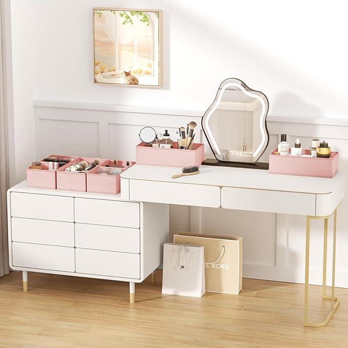 DIMJ Drawer Organizer Clothes 24Pack - Foldable Baby Organizers and Storage & Dresser Organizer for Bedroom, Closet - Nursery Organization Dresser Dividers for underwear, Sock,Bra, Belt, Tie, Pink