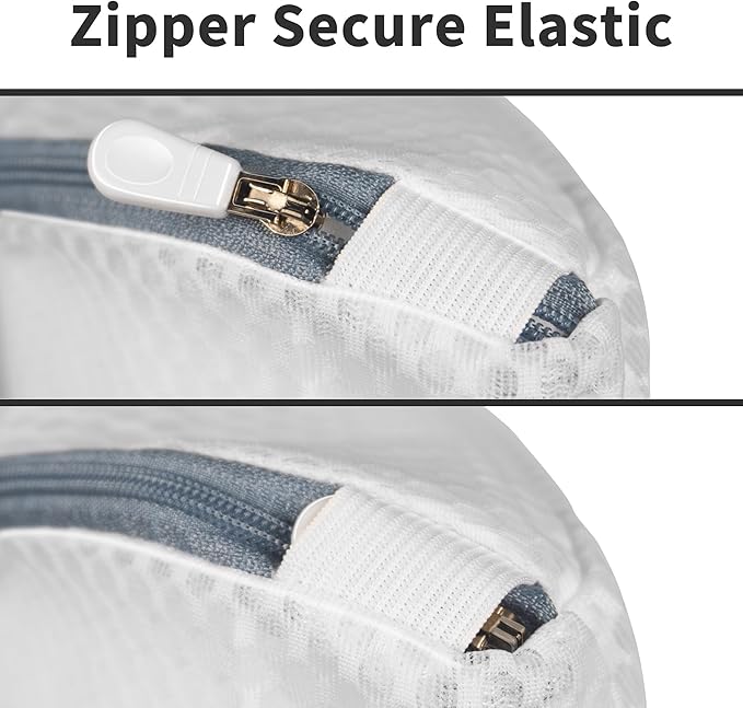 3Pcs Hanging Laundry Bags for Socks with S Hooks, 3 Color Mesh Laundry Bags for Washing Machine