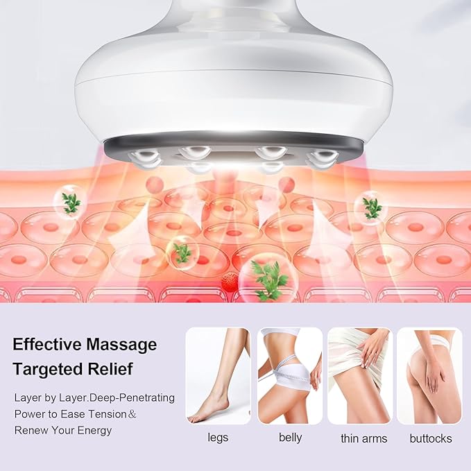 Electric Handheld Cellulite Massager with 12 Suction Modes, Cellulite Remover Tool for Legs, Belly, Thighs, Arms, Butt- Birthday, Christmas, Mothers Day, Valentines Day Gifts for Her Women (White)