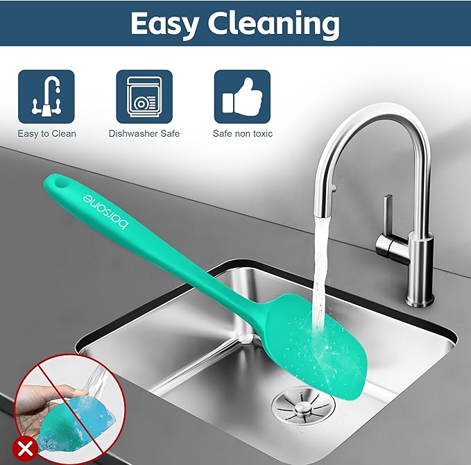 Barsone 5-Piece Silicone Spatula Set（ Heat Resistant 446°F Food Grade BPA Free, Nonstick Cookware Safe Dishwasher Safe Kitchen Tools for Baking, Cooking, Stirring, Multicolor）