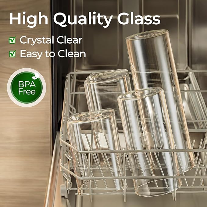 ComSaf 1.9 Qt Glass Storage Containers with Lids, Glass Jars with Lids, Clear Food Storage Jar, Square Canister Set of 3, Pantry Organizers and Storage for Flour Rice Pasta Tea Coffee Bean