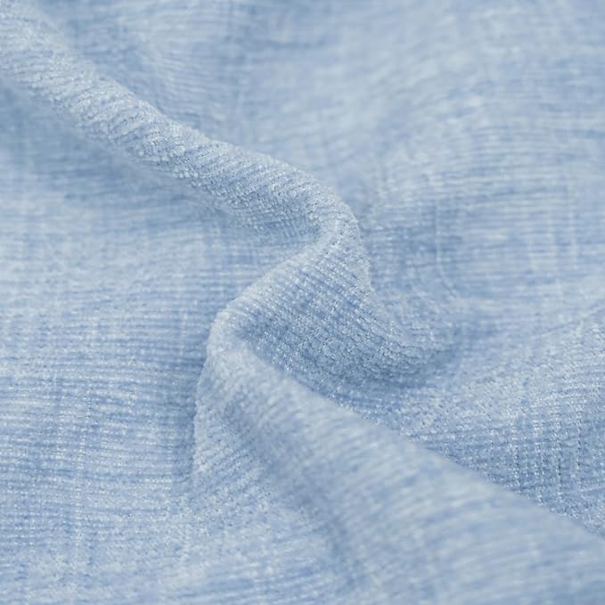 CaliTime Throw Pillow Covers Decorative 22 X 22 Inches Pack of 2 Cozy Chenille Cushion Cases for Couch Sofa Bed Living Room Home Baby Blue