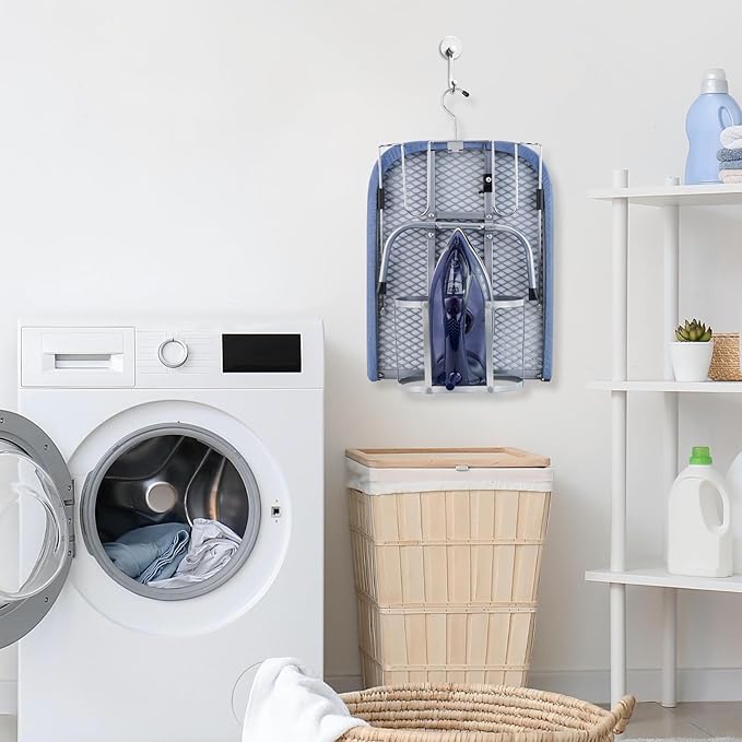 BiJun Small Ironing Board, Foldable Table Top Ompact Portable Mini Ironing Board w/Iron Rest, Set for Dorm Rooms, RVs, Travel Apartments Blue