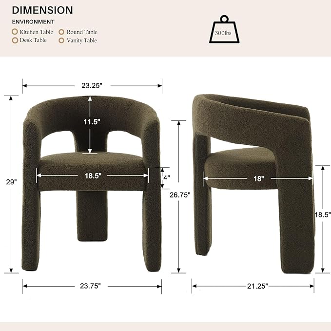 Green Sherpa Dining Chairs Set of 6, Modern Barrel Dining Room Chairs Upholstered Faux Fur Accent Chair with Arms and Round Back for Living Room Kitchen Armchair No Assembly Needed