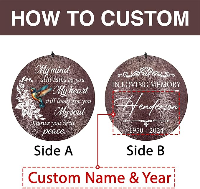 ASTARIN 36" Large Deep Tone Personalized Sympathy Wind Chimes, Memorial Wind Chime for Loss of Mother Father Loved One, Bereavement Gifts Decor Outdoor Patio Garden Graveyard