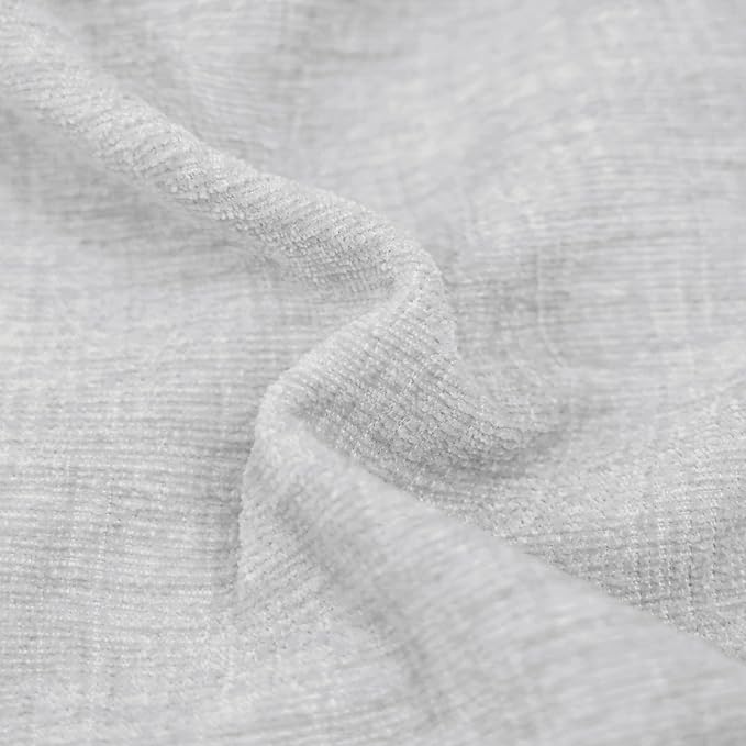 CaliTime Throw Pillow Covers Decorative 18 X 18 Inches Pack of 2 Cozy Chenille Cushion Cases for Couch Sofa Bed Living Room Home Moonbeam Gray