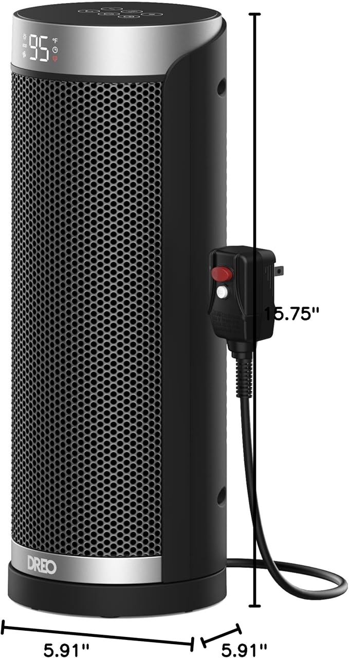 Dreo Space Heater for Bathroom and Indoor, 70°Oscillating, 5 Modes, Remote for Home Bedroom, 12H Timer, with ALCI Safety Plug