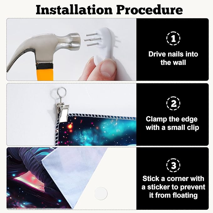 BVBOX Astronaut Space Blacklight Tapestry 79"x59", UV Reactive Astronaut Reading Universe Galaxy Planet Glow in Dark Tapestries, Black Light Neon Upright Poster Wall Hanging Backdrop Decor for Bedroom Living Room