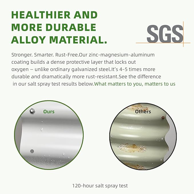 DaisyVibe Raised Garden Bed Kit, Planter Raised Garden Boxes Outdoor, Oval Large Metal Raised Garden Beds for Vegetables Flowers (Grey, 6.5ftx2ftx1ft)