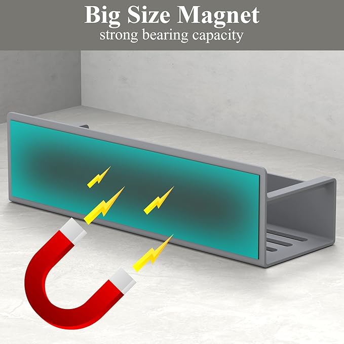 6 Pack Magnetic Spice Rack Organizer for Refrigerator and Oven, Dark Grey Fridge Organizers and Storage for Kitchen