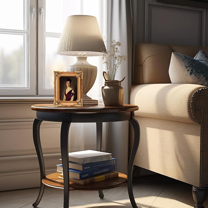 5x7 Vintage Picture Frame with Embossed Flower Design, Ornate Gold Frame for 5x7 Pictures, Hand-Crafted Resin Antique Frames for Tabletop & Wall Hanging, Home Decor (Bronze)