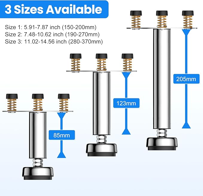Garbage Disposal Support, Adjustable Spring Shock Absorber Bracket (5.91-7.87 inches), Holds Up tp 440lbs, Stainless Steel Noise Reduction Installation Kit