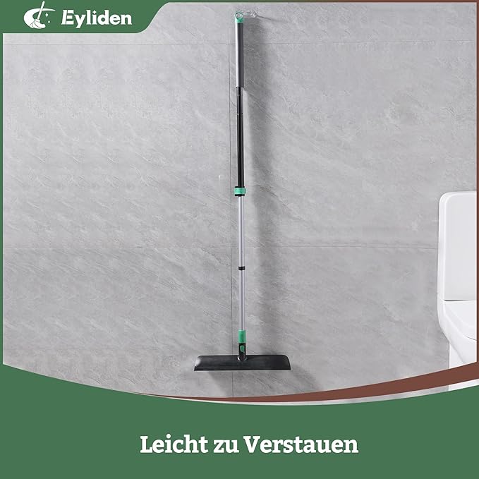 Eyliden X-Large Floor Scrub Brush, 2 in 1 Scrape Brushes with Rubber Squeegee | 55.3" Long Handle, 15" Wide Stiff Bristle Head | Floor Scrubber for Deck Kitchen Shower Bathroom Tub Tile Patio Wall