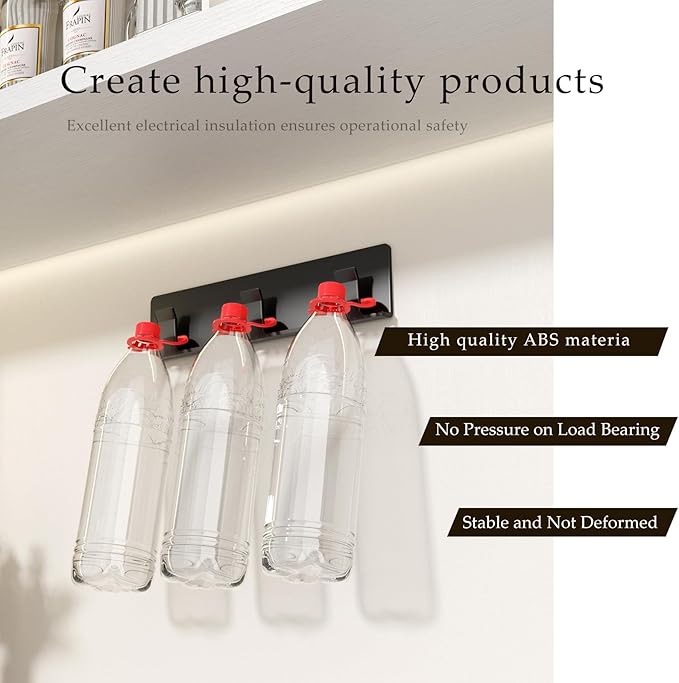 Cup Holder, 4 Pack Wine Glass Holder，No Drilling Installation Wine Glass Holder Wall Mounted for Dining Room, Kitchen and Bar Daily Use (Classic Black)