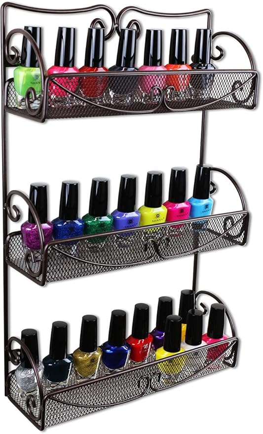 Deco Brothers 3 Tier Wall Mounted Hanging Spice Rack, Bronze