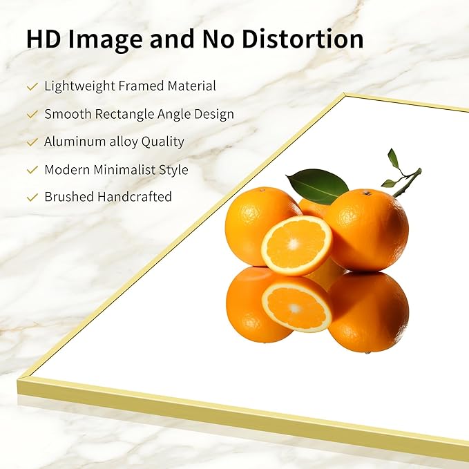 Gold Bathroom Mirror for Wall, 30x36 Inch Rectangle with Metal Frame, Modern Vanity for Bathroom Living Room, Entryway Hangs Horizontal or Vertical