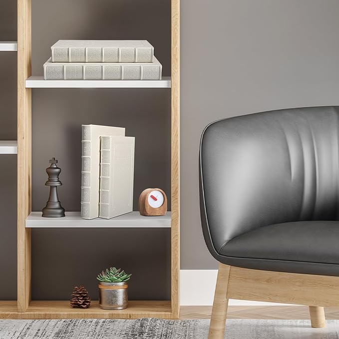 Decorative Books with White Faux Leather,Decorative Book Box for Home Decor, Display,Coffee Table Books Decor,Hotel Home Bookshelf Décor Book (YD-C104 L+S)