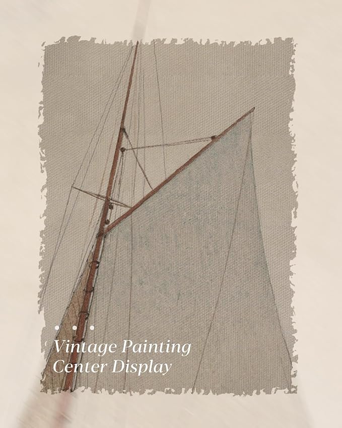 Gold Framed Vintage Wall Art for Living Room, Seaview Painting Prints Shelf Decor for Kitchen, Aesthetic Bedroom Wall Art, Christmas Gifts for Friends or Family (White Sailboat - 8"x10")