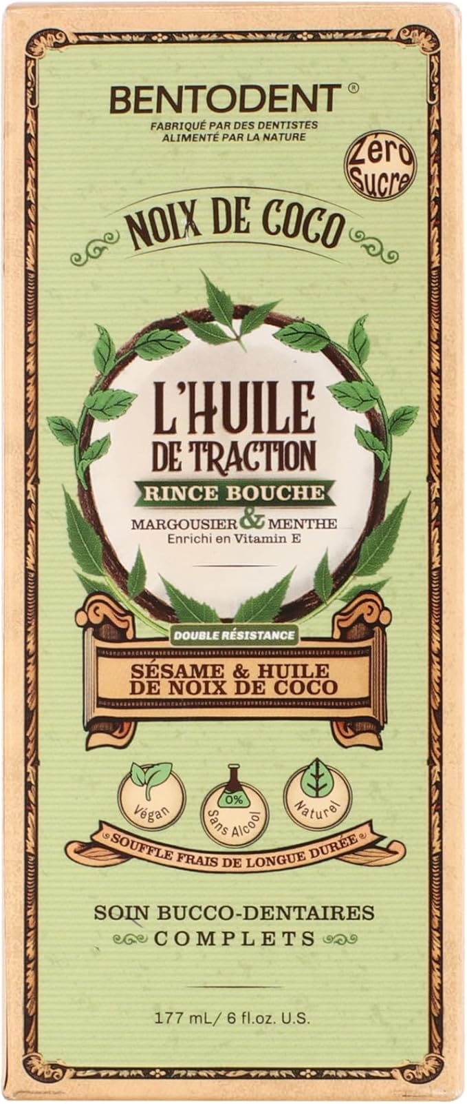 Bentodent Fluoride Free Mineral Toothpaste with Natural bentonite Clay, 100 g and Organic Coconut Sesame Oil Pulling with neem, 177ml for Fresh Breath and Teeth whitening, Vegan