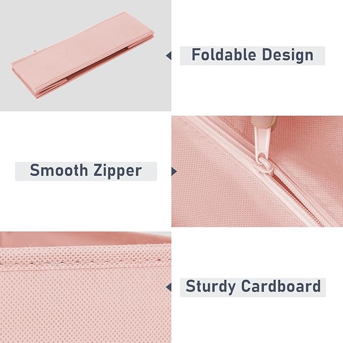 DIMJ Drawer Organizer Clothes 20 Pack - Foldable Baby Organizers and Storage & Dresser Organizer for Bedroom, Closet - Nursery Organization Dresser Dividers for underwear, Sock,Bra, Belt, Tie, Pink