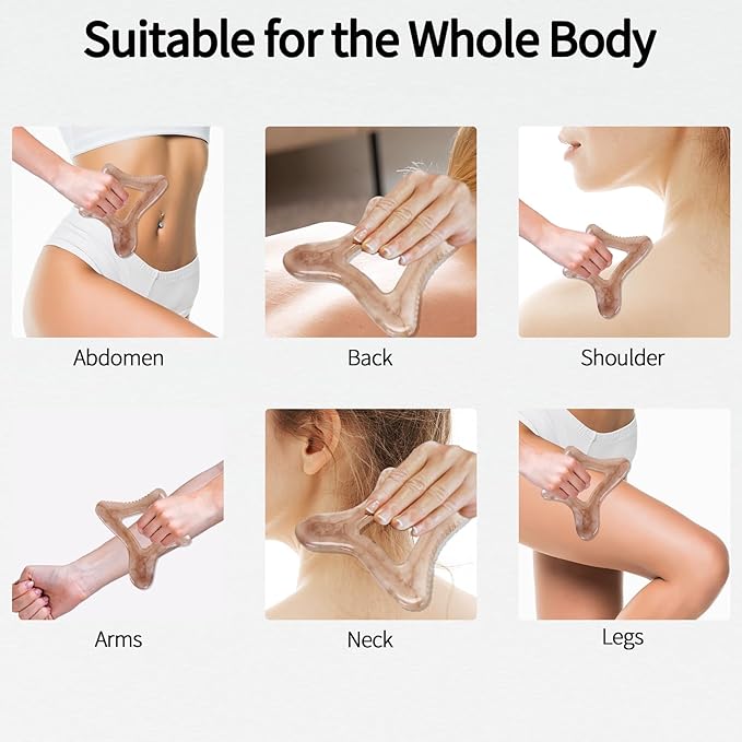 Body Gua Sha Tool Large Gua Sha Body Tool Cellulite Massage Tool (Resin) Lymphatic Drainage Tool Guasha Tool for Face, Back, Legs, Women's Body Shaping Tools