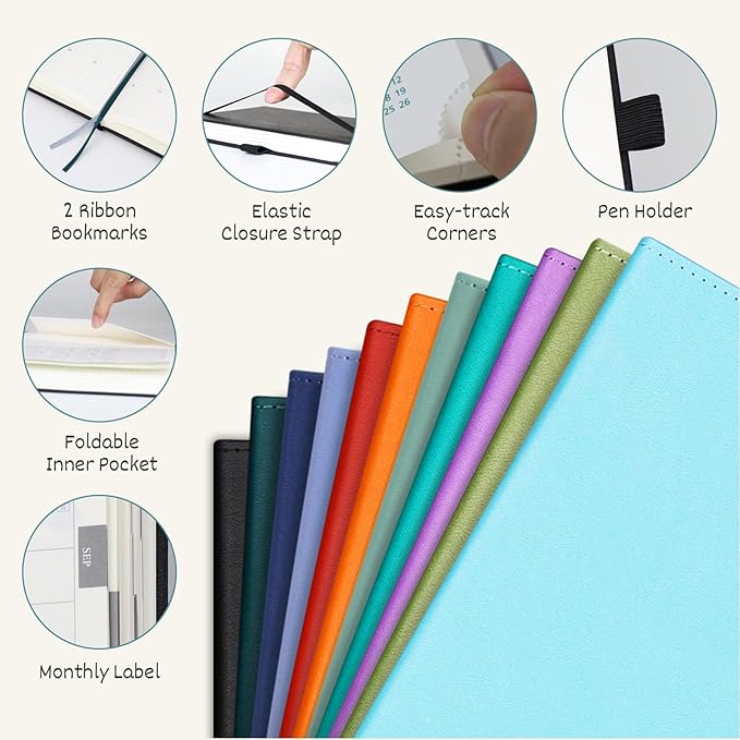 BEZEND Pocket Planner 2025-2026 Weekly and Monthly, 3.5" x 6" Academic Planner (Jul 25-Dec 26) 18-Month Mid-Year Calendar Book, Storage Pocket, Pen Holder, PU Leather Hardcover - Kiwi