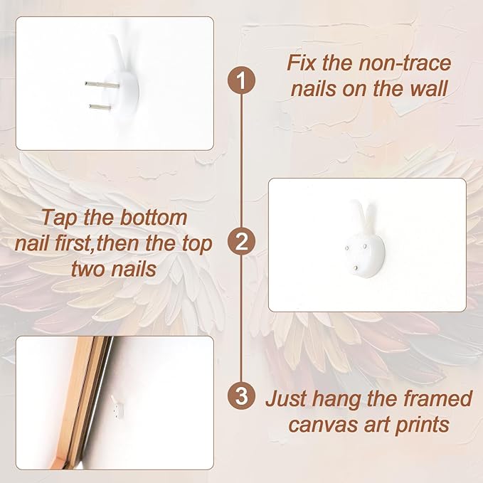 Aurlan Angel Wings Hand Painted Framed Wall Decor(40"x20"), Large Abstract Colorful Feather 3D Textured Oil Painting Canvas Artwork, Modern Contemporary Inspirational Wall Art for Living Room Bedroom