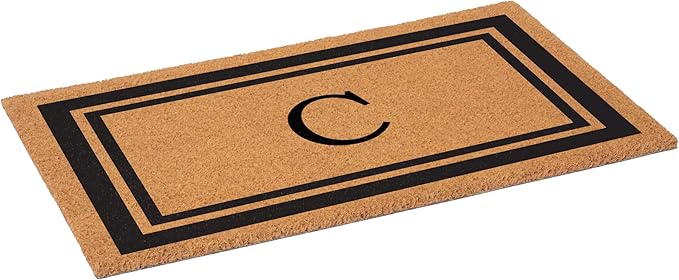 Calloway Mills 152963048C Black Border 30" x 48" Monogram Doormat Letter (C)